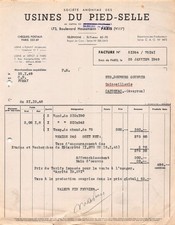 1949   USINES DU PIED SELLE A PARIS - ETS DOURNES SOUBRIE A CAPDENAC