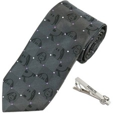 PEANUTS Snoopy soie 100% cravate (largeur 8 cm) et barrette à cravate sertie ...