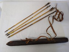 Carquois Africain En Peau Avec Flèches Ancien / Art Africain