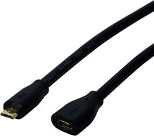 Câble USB 2.0 - 5 mètre - Micro USB type B Mâle Femelle Noir - 5m