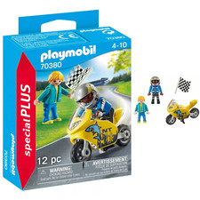 Playmobil Special Plus 70380 Enfants et Moto Figurines Jeux de Construction Noël