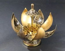 Distributeur de cigarettes Art Déco vintage Fleur de Lotus avec boîte à musique