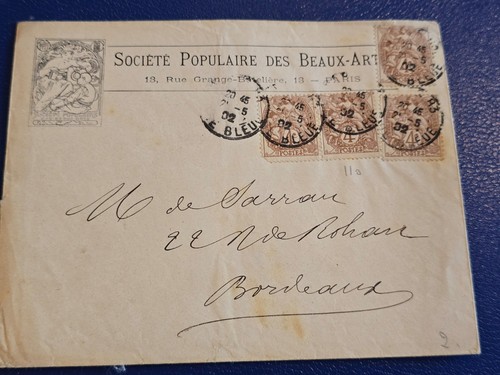 Timbre france belle - belle, lettre