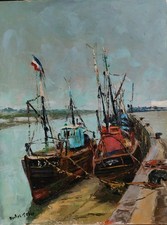 Tableau bateaux port par - bateaux,