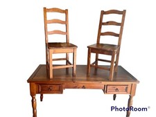 Grand bureau biface français époque 900 campagne provençale + 2 chaises