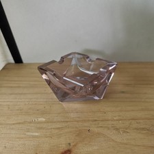 Cendrier Art Déco En Verre Violet / Réf A414