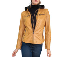Gipsy Veste en Cuir Avec Sweat
