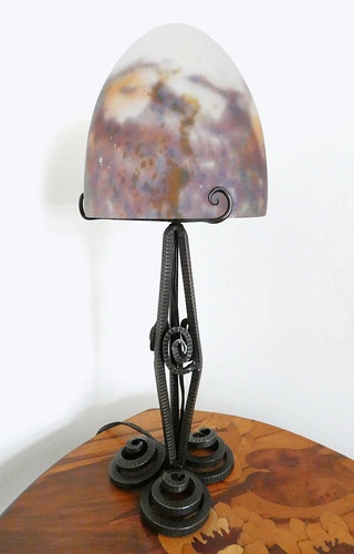 Lampe art nouveau déco fer - lampe,