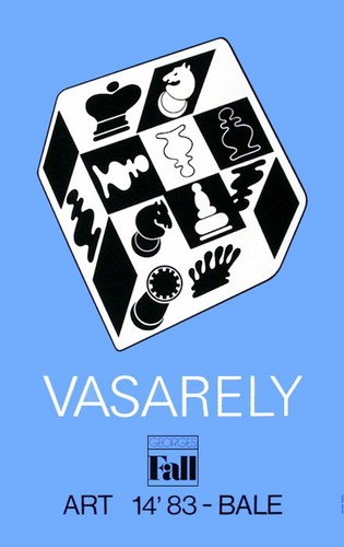 Victor vasarely echecs bleu - vasarely,,