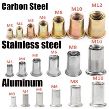 10X Insert À River Écrou Aveugle Fileté M3/M4/M5/M6/M8/M10/M12 Rivet Assortiment