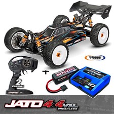 Traxxas Jato 4x4 Vxl 4S sans Brosse Orange+Lipo 5000mAh 4S + 8A Lipo Chargeur