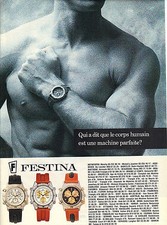 PUBLICITE ADVERTISING 1991   FESTINA  la montre  chrono est une machine parfaite