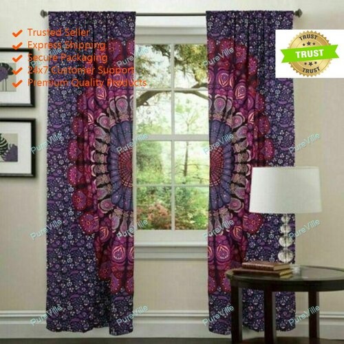 Rideaux mandala indien coton