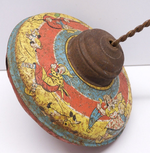 Jouet ancien toupie métal - toupie,