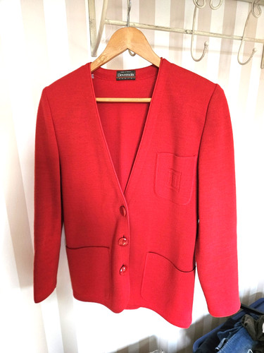 Gilet laine rouge - gilet,