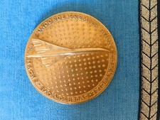 Médaille commémorative CONCORDE doré 10 cm