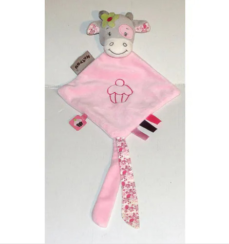 Doudou mini vache noeud - doudou,