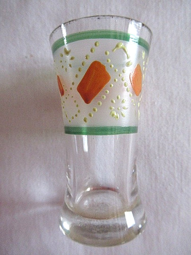Ancien verre liqueur emaille - liqueur,