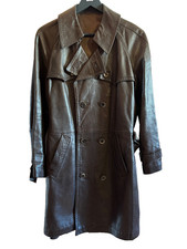 JORDI PARIS très beau manteau en cuir vintage  taille 42 marron chocolat