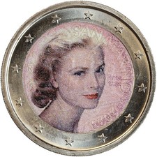 2 Euros Colorisée - Grace Kelly