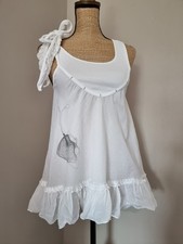 VINTAGE COP COPINE BLOUSE BLANCHE IMPRIMEE GRIS MODELE LAST TOP 