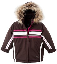 Degré 7 Nansthi fille veste d'hiver veste de neige veste de ski, 4 ans marron