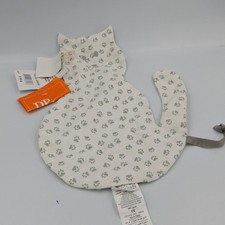 Doudou plat chat blanc gris empreintes DPAM - 35694