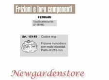Embrayage Monodisque Pour Plat 215 Tracteur MT65 2E Série FERARRI