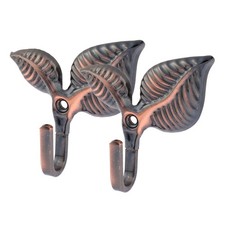 2pcs Crochet à Rideau feuille Double Crochet Cintre Embrasse Couleur Cuivre