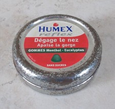 Ancienne Boite métal Menthol Eucalyptus HUMEX REFLEX vintage gorge France