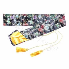 Sac En Soie Noir pour Iaido Avec Fusahimo pour Bokken Kenjutsu Aikido Iaito