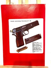 Ancienne Affiche document militaire Pistolet Browning GP 35 ww1 ww2