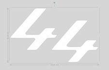 STICKER 44 BLANC  HAMILTON MERCEDES AMG f1   90X145 MM