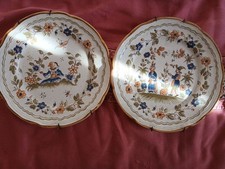 Assiettes décoratives repro " Vieux Moustier " 18em siècle