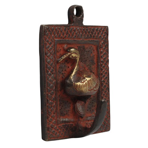 Crochet cygne laiton - , rouge