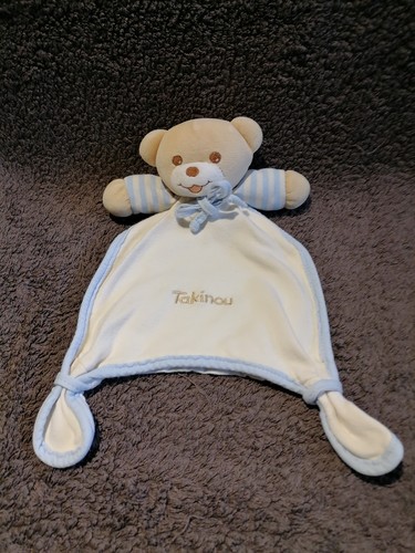 Doudou plat ours - , bleu