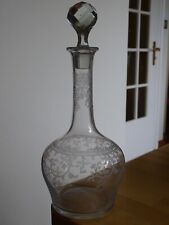 SAINT LOUIS ANCIENNE CARAFE A  VIN CRISTAL GRAVURE MODELE METZ EPOQUE  1920