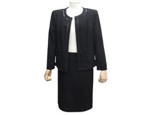 NEUF TAILLEUR CHANEL VESTE + JUPE P21647 44 L TWEED NOIR 2003 JACKET SKIRT 6500€