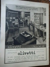 OLIVETTI machine à écrire STUDIO MS 42 publicité papier ILLUSTRATION 1940 col