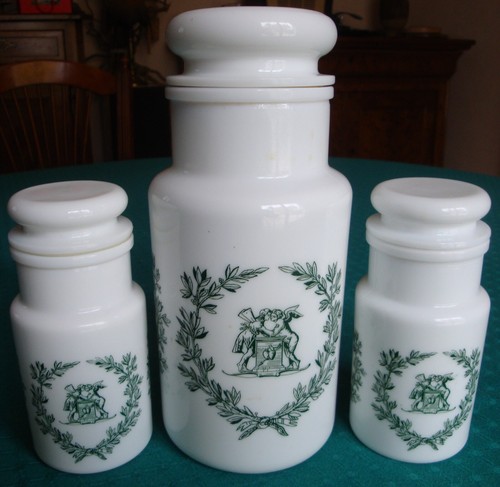 Pot epices verre opaline - pot,