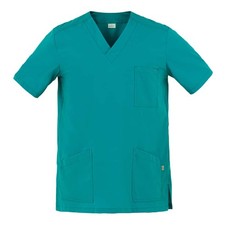 Blouse Médicale Flavio Vert Pétrole Manches Courtes - GIBLOR'S - Infirmier