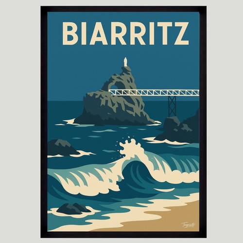 Affiche poster mural biarritz - mural,