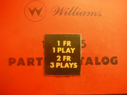 Flipper williams entrée de - williams, :
