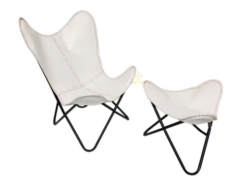 Chaise lounge papillon - chaise, cuir
