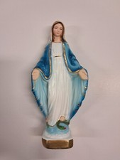Statue de La Madonna Miraculeuse CM 22,5 IN Plâtre Fluo Fabriqué À Italy