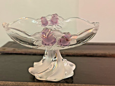 Coupe sur pied cristal fleurs