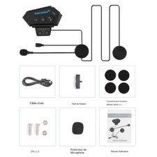 Kit d'Appel à Mains Libres sans fil, Accessoire Bluetooth pour Casque de Moto.