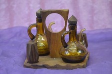 ANCIEN SERVICE HUILE VINAIGRE SEL POIVRE VINAIGRIER HUILIER SALIÈRE POIVRIÈRE