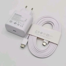 SAMSUNG Original Chargeur Super Rapide 45W BLANC USB-C Galaxy S24/S25 Z Flip 5/3