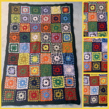 Vtg Crochet Fait Main Plaid